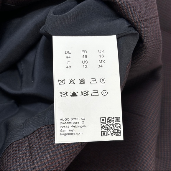 NWT HUGO BOSS Jadela 2 Virgin Wool Mini Houndstooth Blazer Business Jacket - 12 - Picture 8 of 9